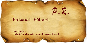 Patonai Róbert névjegykártya